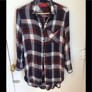 Oversized plaid shirt/dress